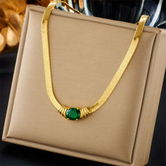 "Éclat Émeraude – Duo Lame en Acier Titane pour Femmes"