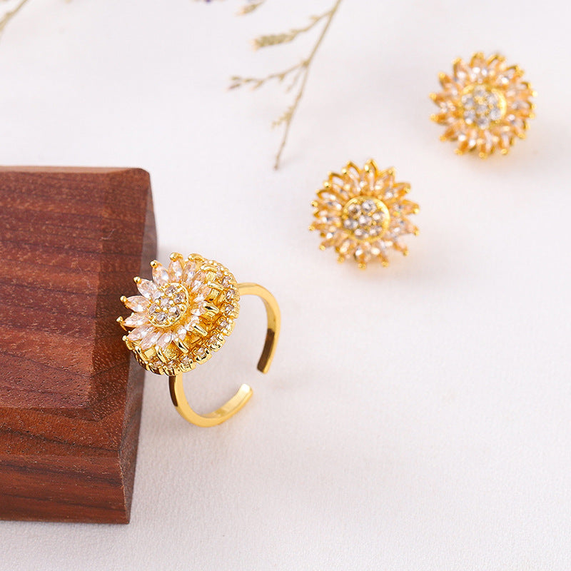 "Rayon d’Or – Parure Fleur de Tournesol pour Femme Lumineuse"